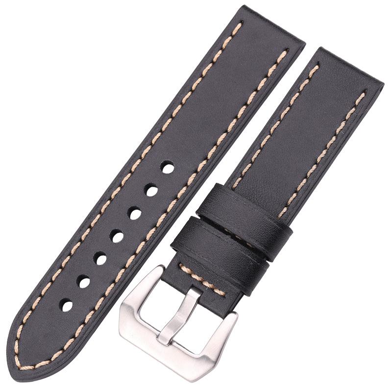 

Ремешок для часов из натуральной кожи высокого качества, браслет для часов 20 мм, 22 мм, 24 мм, черный, коричневый, ручной работы, ремешок для часов, женские, мужские аксессуары для часов 22mm