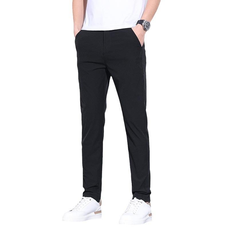New pants men's summer thin ice silk trousers loose straight quick-drying sports men's casual pants