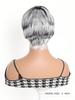 Perruque courte argentée grise dégradée de 4 pouces pour femme avec frange pour usage quotidien et fête(Gris Mix Noir)