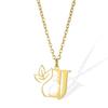 Stainless Steel Floral English Alphabet Necklace - Women's Unique Clavicle Chain