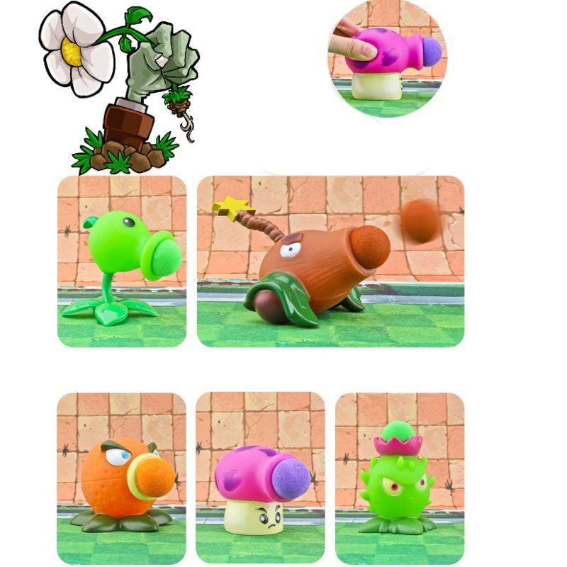 Plant Vs. Zombie Toy Olive Machine Gun With Pea Clip And Corn Shooter Accessories