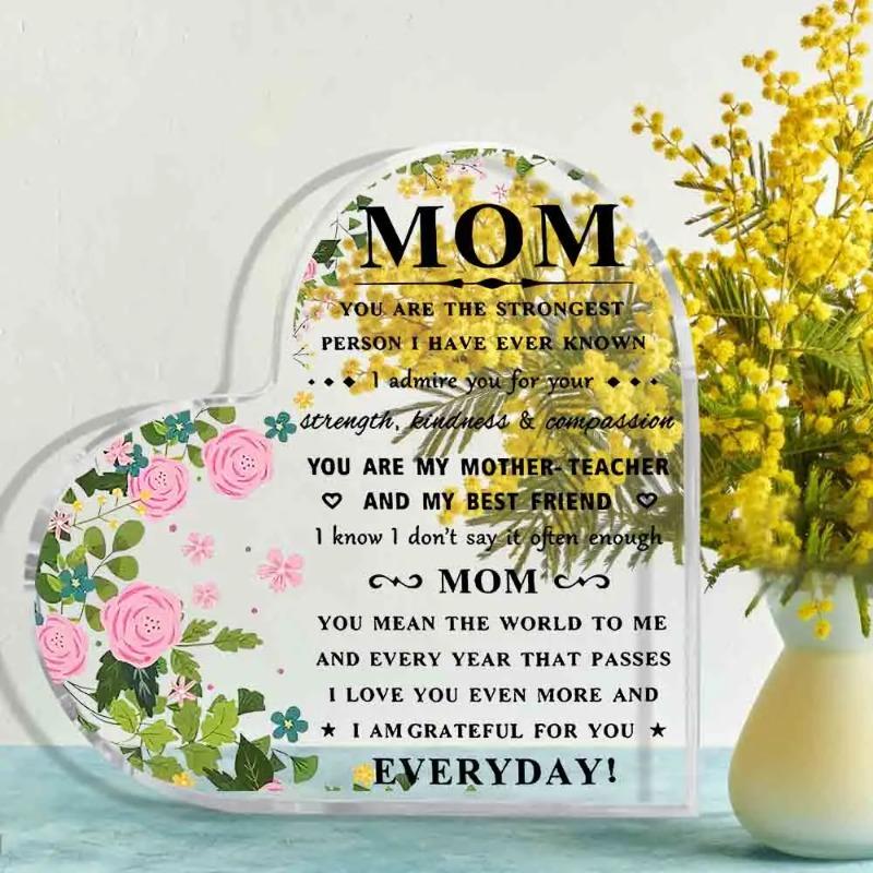 2D Flat Acrylic Keepsake Desktop Decoration Plaque, Home Decor Plaque Hanging Wall Art Decorative Garden Decoration for Room Door Signs Hanging Square