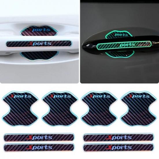 8x Luminous Car Door Handle Bowl Anti Scratch Film Sticker Protector Accessories