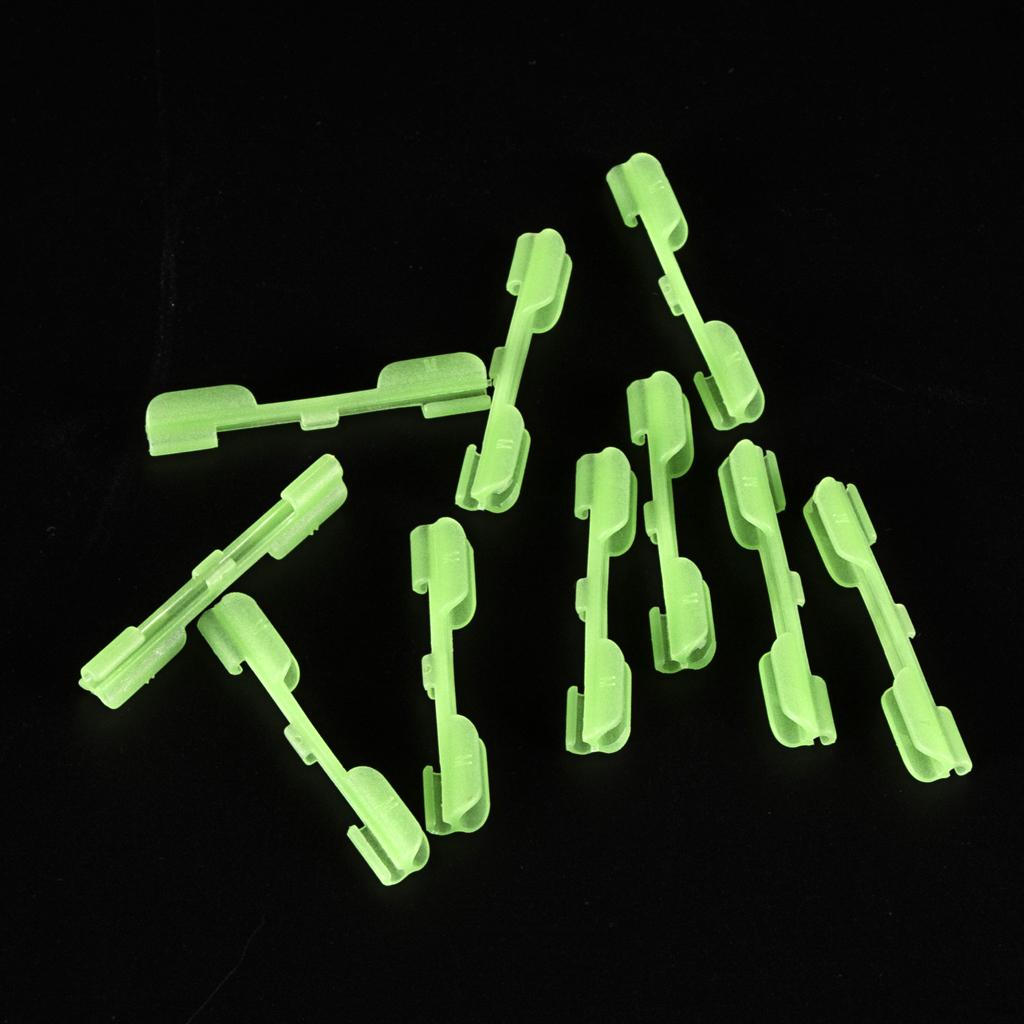 

10PCS Fluorescent Glow Clip Fishing Float Rod Glowing L