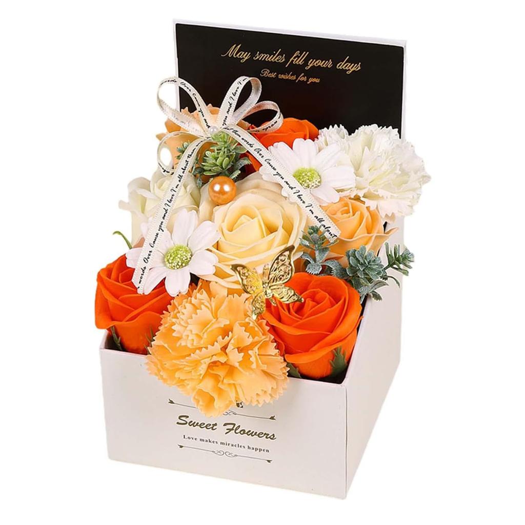 Soap Flowers Roses Bouquet in Gift Box Scented Soap Artificial Flowers Realistic & Delicate Scent for Women Mom Wife Gifts