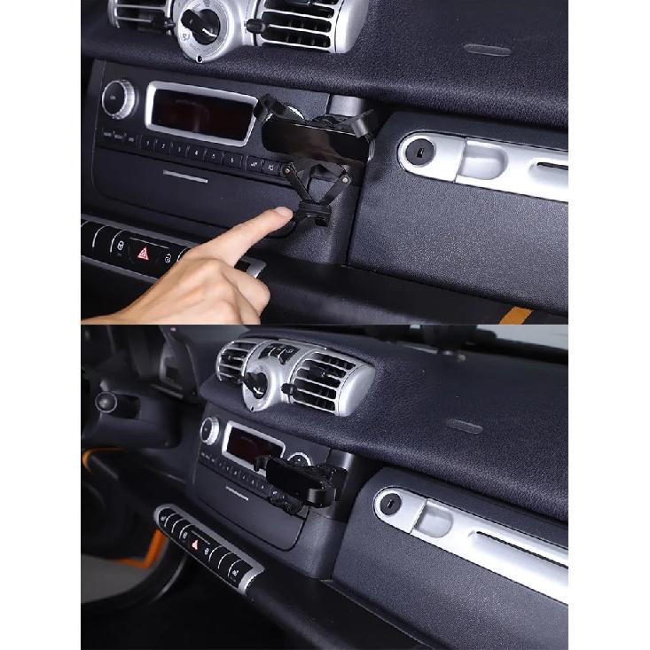 For Mercedes Benz Smart 451 Fortwo Forfour 2011-2015 ABS Black Car Phone Holder GPS Navigation Bracket Interior Accessories
