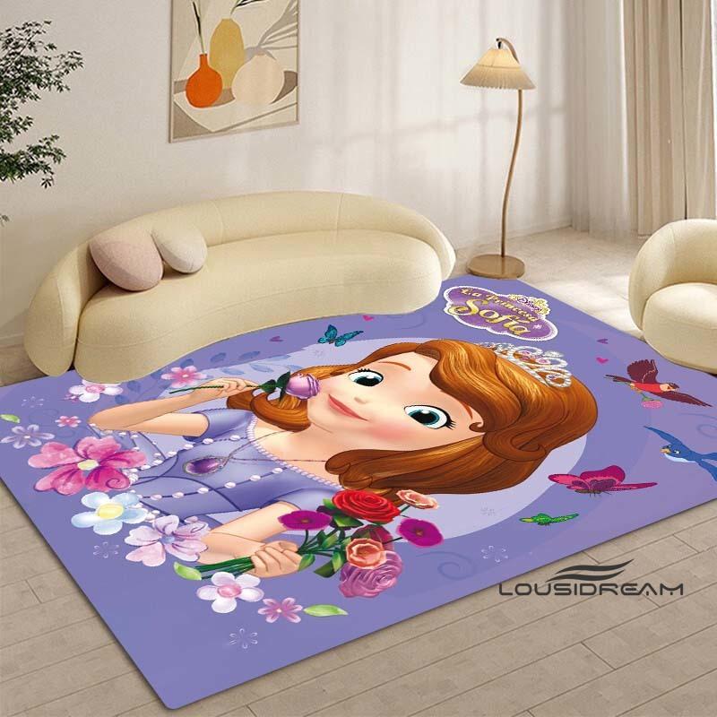 Cartoon Sofia die Erste Prinzessinnen-Muster Teppich - Raumdeko, Maschinenwaschbar und Weich, Perfekt für Schlafzimmer Spielmatte, Wohnzimmer