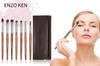 ENZO KEN Natural Pony Hair Wood Eyeshadow Brush Set with Makeup Professional Eye Makeup Brush Travel Brush for Under Nose Eyeliner and Super Soft