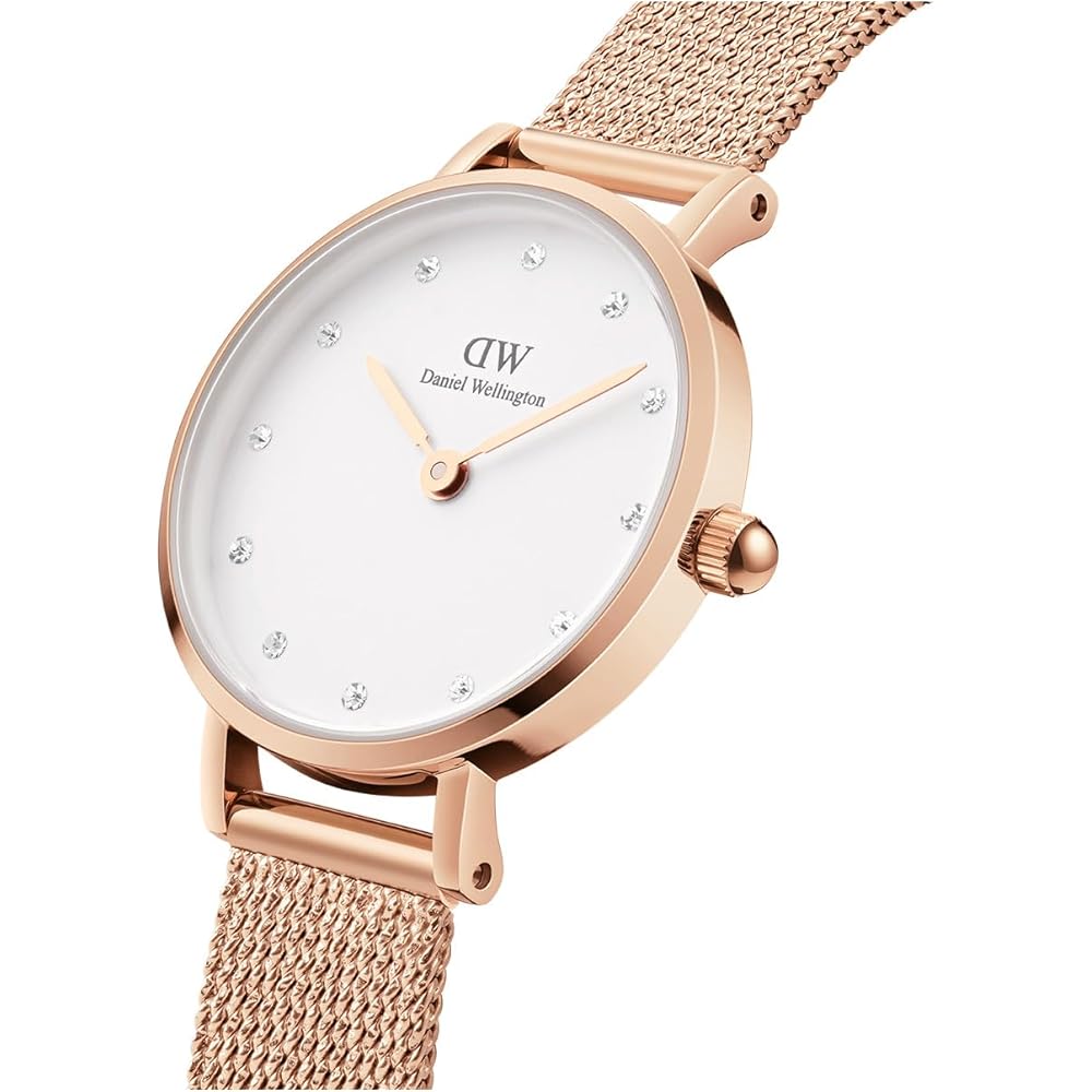Daniel Wellington Petite 28 Pressed Lumine Crystal Rose Gold Silver Women's Watch Elegant Design