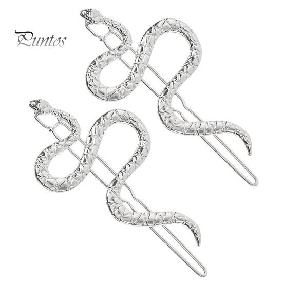 

2/4 шт. Шпилька у формі змії Декор металева заколка для волосся Легке керування однією рукою Шпилька для волосся Щоденна вечірка Китайський Новий рік Аксесуари для волосся срібний