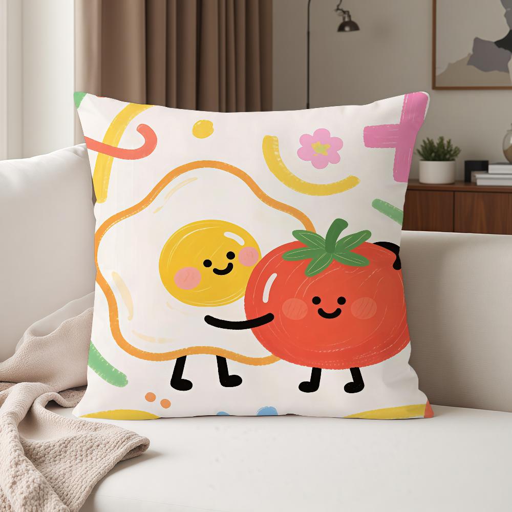Fun Fried Egg Cute Pillow Case Suitable For Bedrooms Living Rooms Cars Home Decoration