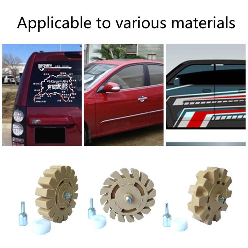 Decal Removal Eraser Wheel with Power Drill Arbor-Adapter Rubber Pinstripe 100mm