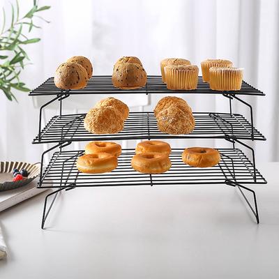 Stainless Steel Non Stick Wire Grid Pastry Tray Cake Baking Cooling Rack Oven Kitchen Pizza Bread Cookie Holder Barbecue Shelf