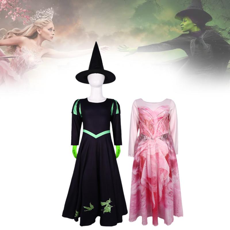 Costume da Cosplay di Halloween Malvagio Per Personaggi Magici In Morbido Tessuto di Poliestere