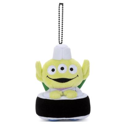 Takara Tomy Arts Pixar Character Toy Story 30th Anniversary Ball Chain Mascot Alien Sushi Chef (Cucumber Roll) Plush Toy, Approximately 12cm Tall