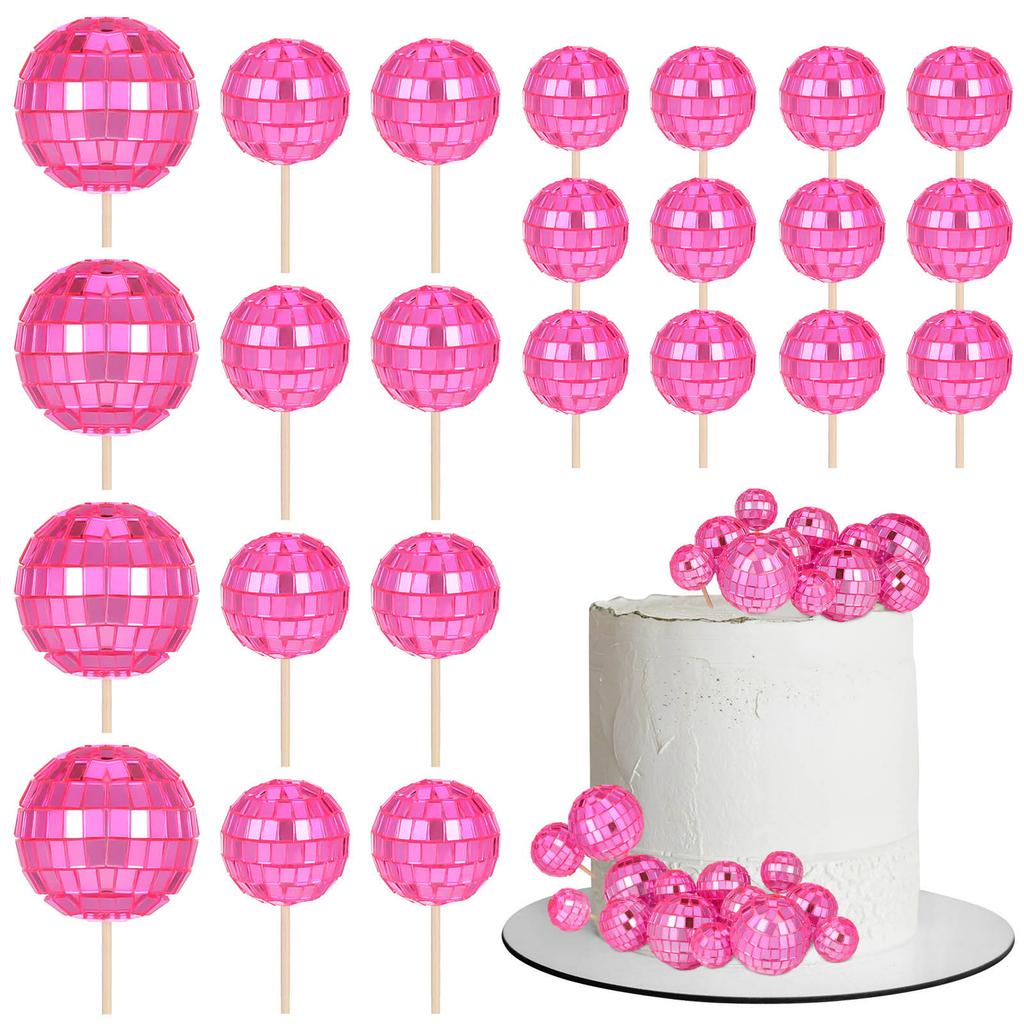 24 Stück Discos Thema Cupcake Topper für Geburtstagsfeier Kuchen Einstecker Dekorative Nachspeise Geburtstagsdekorationen