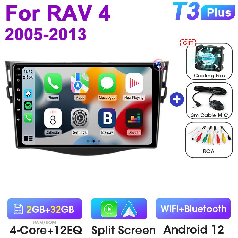 2 Din Android 12 Car Radio For Toyota RAV4 Rav 4 2005-2013 Multimedia Video Player GPS 4G Carplay Auto Stereo RDS IPS Head Unit