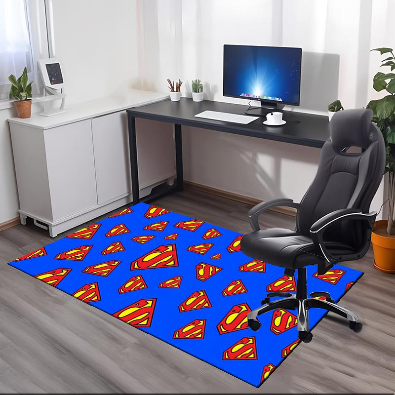SUPERMAN Printed Carpetrugfor Office Chair Living Room Bedroom Kitchen Room Decor Gifts