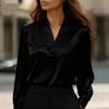 Neues V-Ausschnitt Langarm Temperament Slim Professionelles Hemd High-End Hemd für Damen