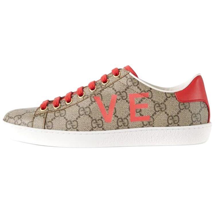 Gucci ACE Low Top Stylish Skateboarding Shoes Women's Ebony 682214 UKE10 8760