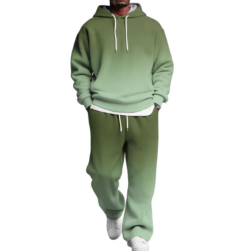 Set da uomo a 2 pezzi con felpa e pantaloni cargo con elastico in vita per abbigliamento casual