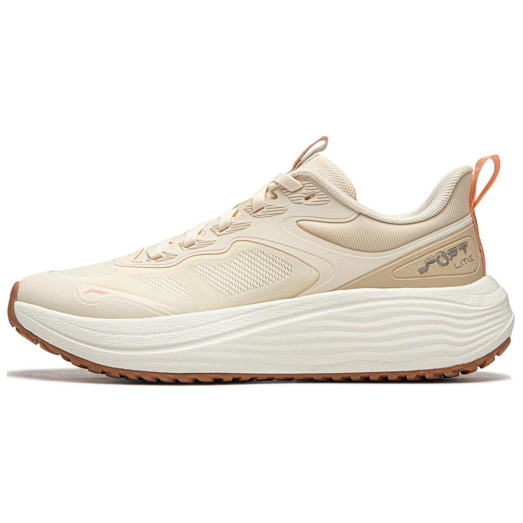 New LiNing Soft Lite Anti-Slip Wear-Resistant Breathable Lightweight Low-Top Casual Shoes Women's White Umber AGLU038-4