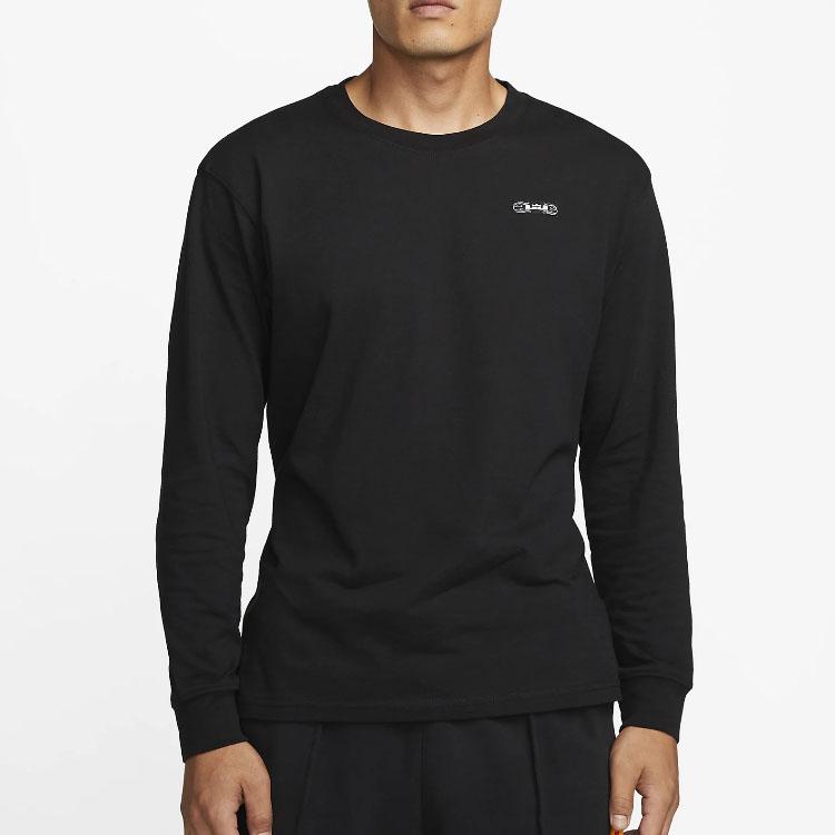 Nike Letter Print Comfort Casual Long-Sleeve T-Shirt Men Tops Black DV9723-010-X