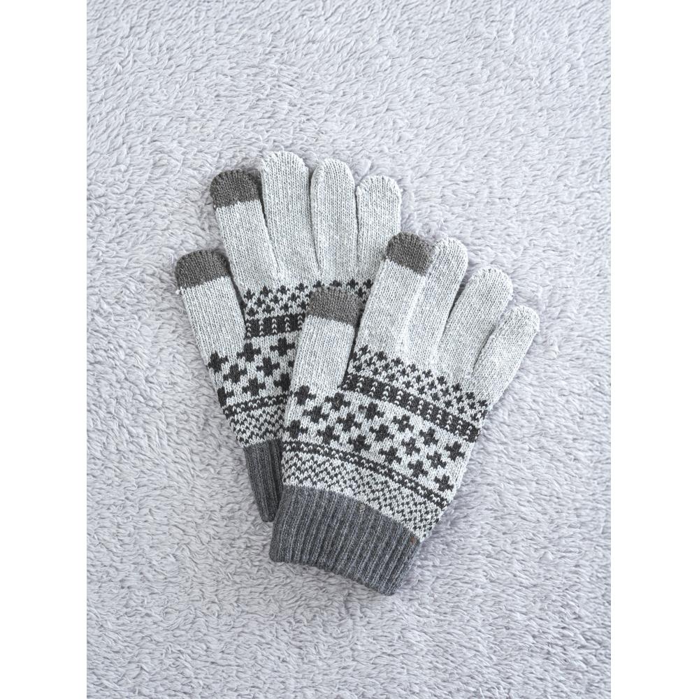 

Daiso Pattern Knitted Gloves Grey