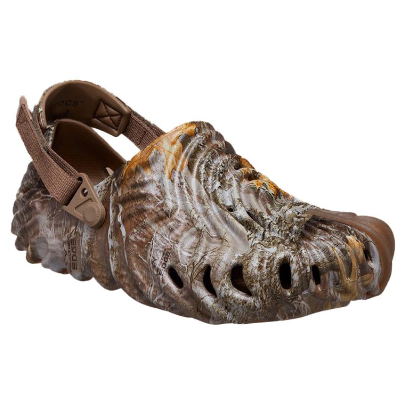 Salehe Bembury x Crocs Pollex Leer Kleurblokkerend Print Gat Schoenen Unisex Bruin