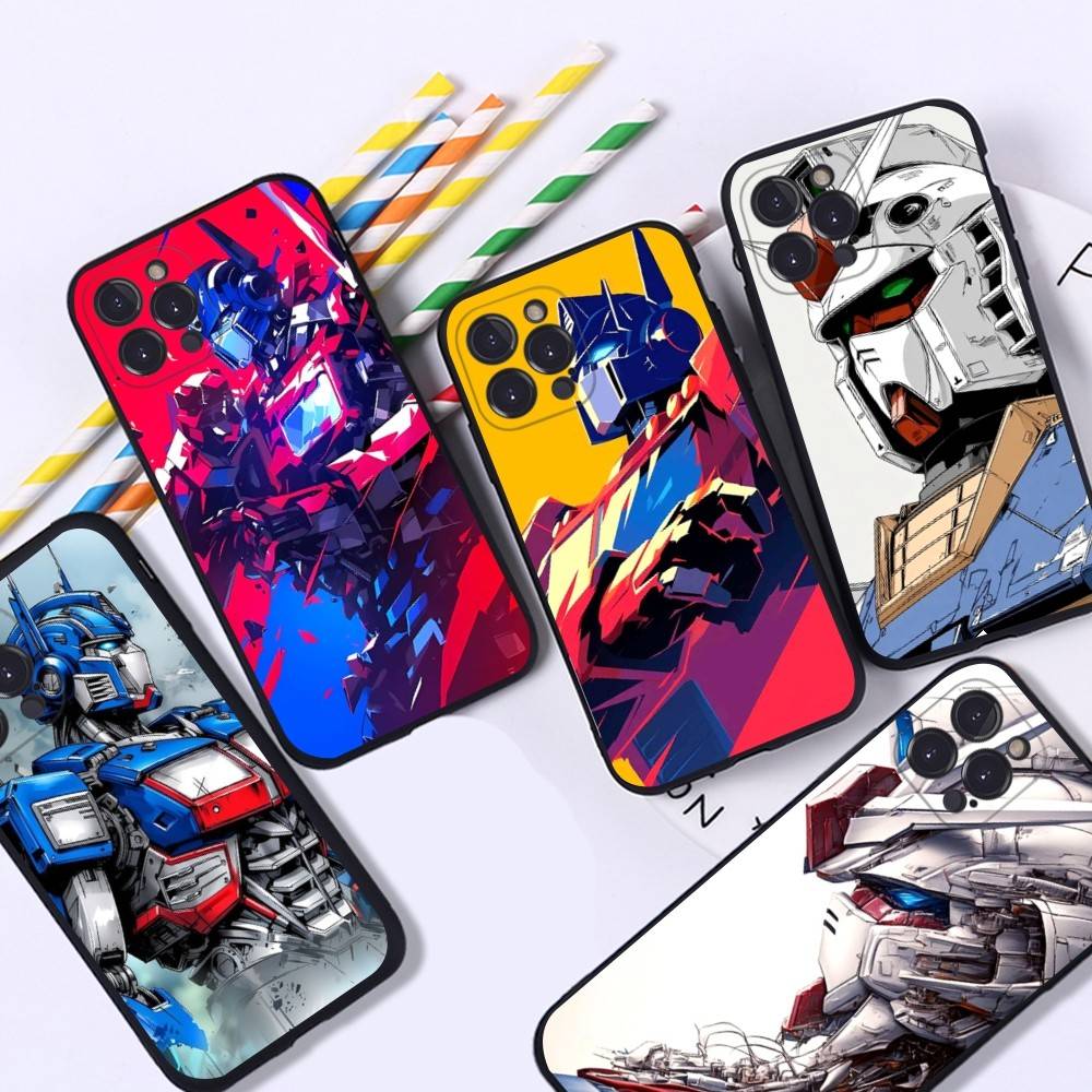 Soft G-Gundams Capa Phone Case For iPhone 17 16 15 14 13 12 11 Pro Max Plus Mini Soft Black Cover