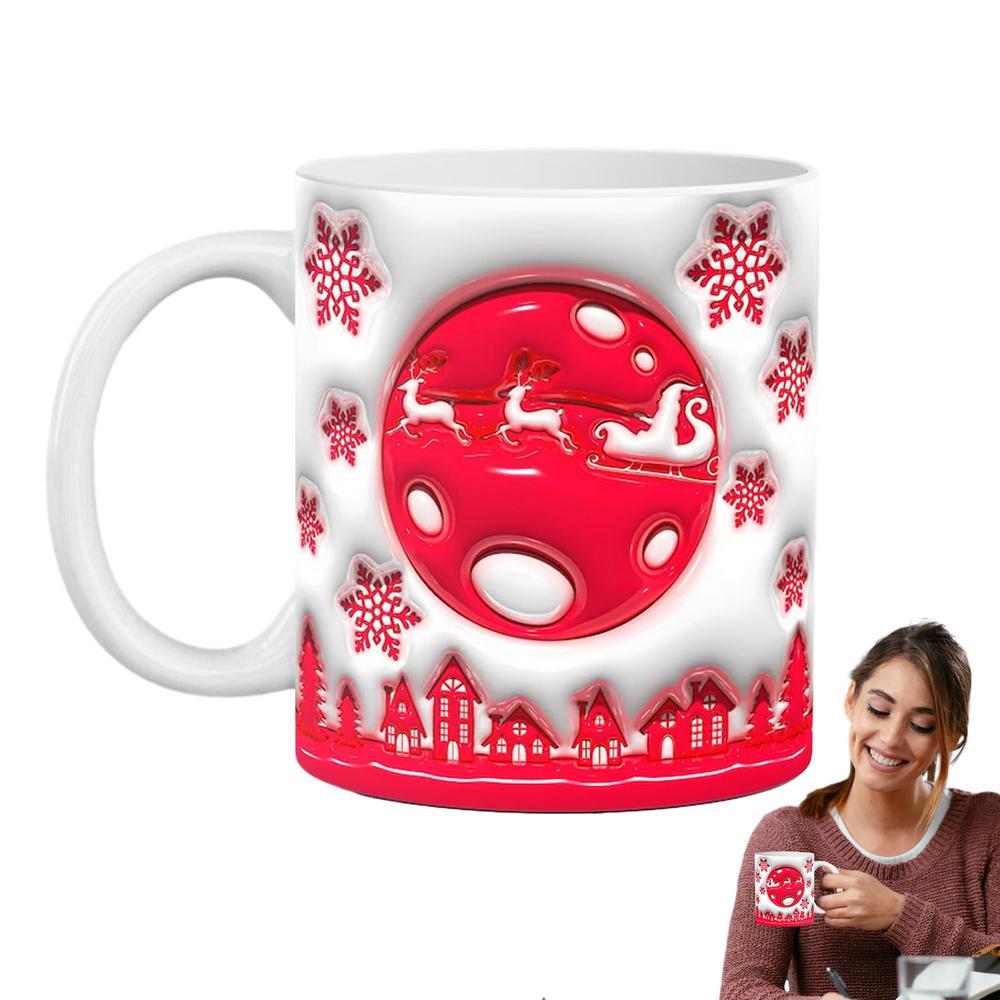 Christmas Character Cups Ceramic Holiday Coffee Mugs 3D Christmas Mugs Christmas Mugs Santa Cups For Hot Coffee Cold Tea Friends