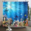 Underwater World Ocean Shower Curtain for Bathroom Seabed Animals Sea Turtle Dolphin Fish Waterproof Bathroom Curtain With Hooks