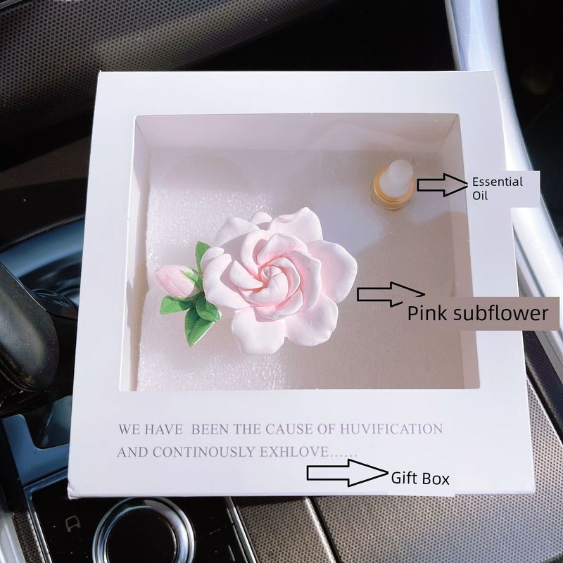 Jasmine Car Air Freshener for Air Conditioning Vent, Gardenia Car Perfume Decoration, Flower Aroma Diffuser Stone