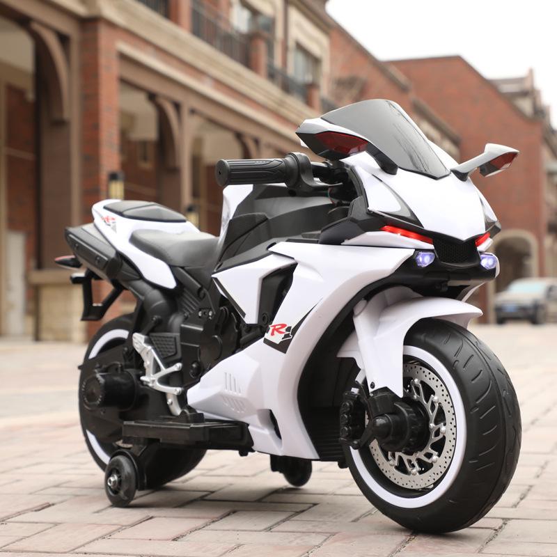 Children's Double-Sized Rechargeable Two-Wheeled Electric Motorcycle with Music