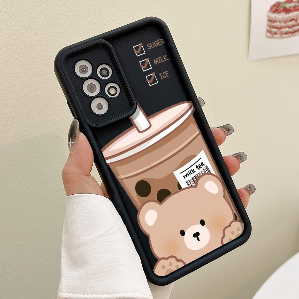 Cute Bear Soft Silicone Case For Samsung A54 5G A53 A55 A52 A34 A35 A51 A32 A25 A24 A23 A13 A14 A12 S23 Ultra S21 S20 FE Cover