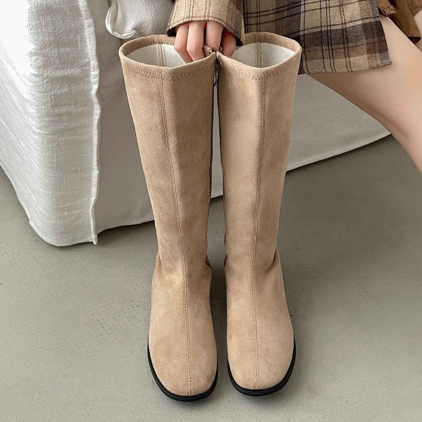 

Черные британские тонкие плоские ботинки детские ботинки 2025 новая осень но колено универсальные рыцарские ботинки 39 хаки