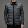 Einfache und leichte Gänsedaunenjacke Herbst Neue Herren-Daunenjacke mit Hemdkragen Kältefeste und warme Daunenjacke für Herren