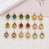 2Pcs Stainless Steel Teardrop Charms Inlaid Pendants with Crystals Gold-plated DIY Bracelet Earrings Jewelry Making Accessories