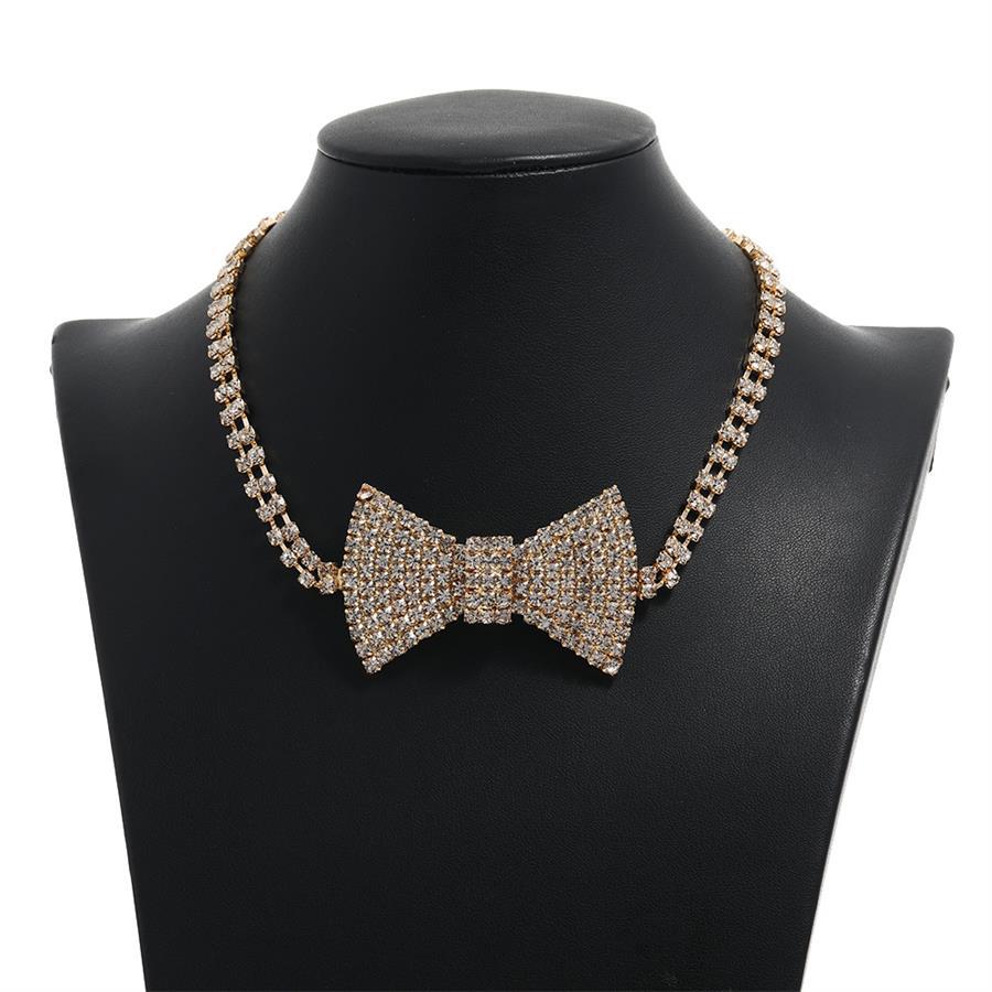 

Fashion Imitation Diamond Necklace, Niche Temperament, Versatile Necklace, Design Sense, Bow Claw Chain, Neck Chain, Pendant, Crystal. золотий