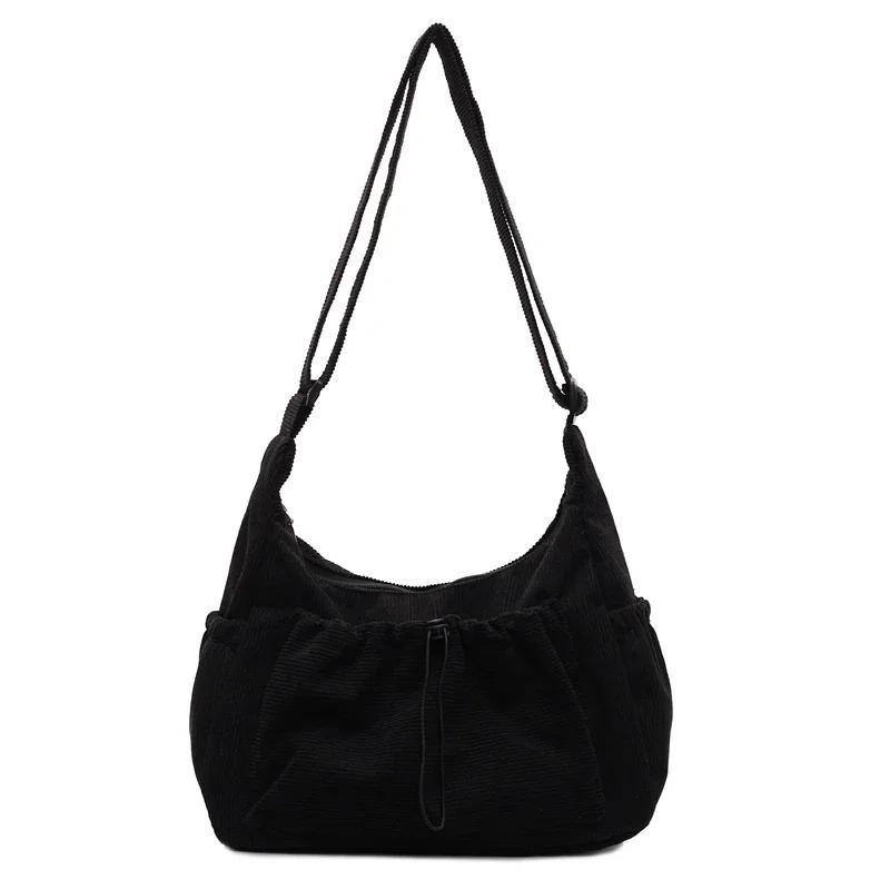 Soft Corduroy Handbags for Women 2026 Winter New Y2K Korean Fashion Travel Shoulder Bag Casual Style Crossbody Bag
