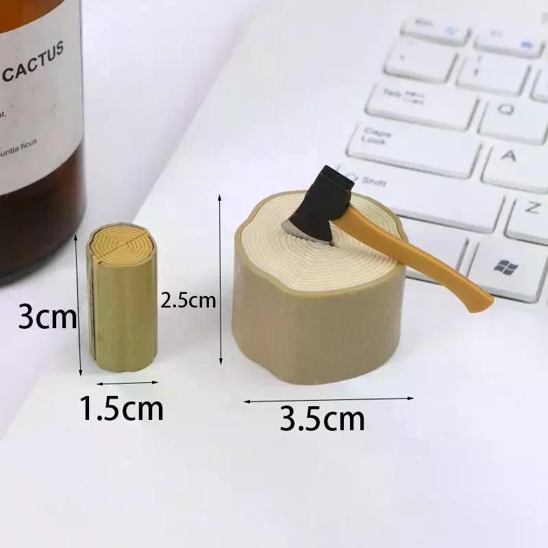1/12 Dollhouse Simulation Axe Wooden Stake Model Dollhouse Miniature Farm Decoration Toys Dolls House Micro Scene Photo Props