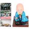 Little Buddhist Monk Ornament Solar Powered Cute Monk Decorative Ornaments for Car Desktop Living Room