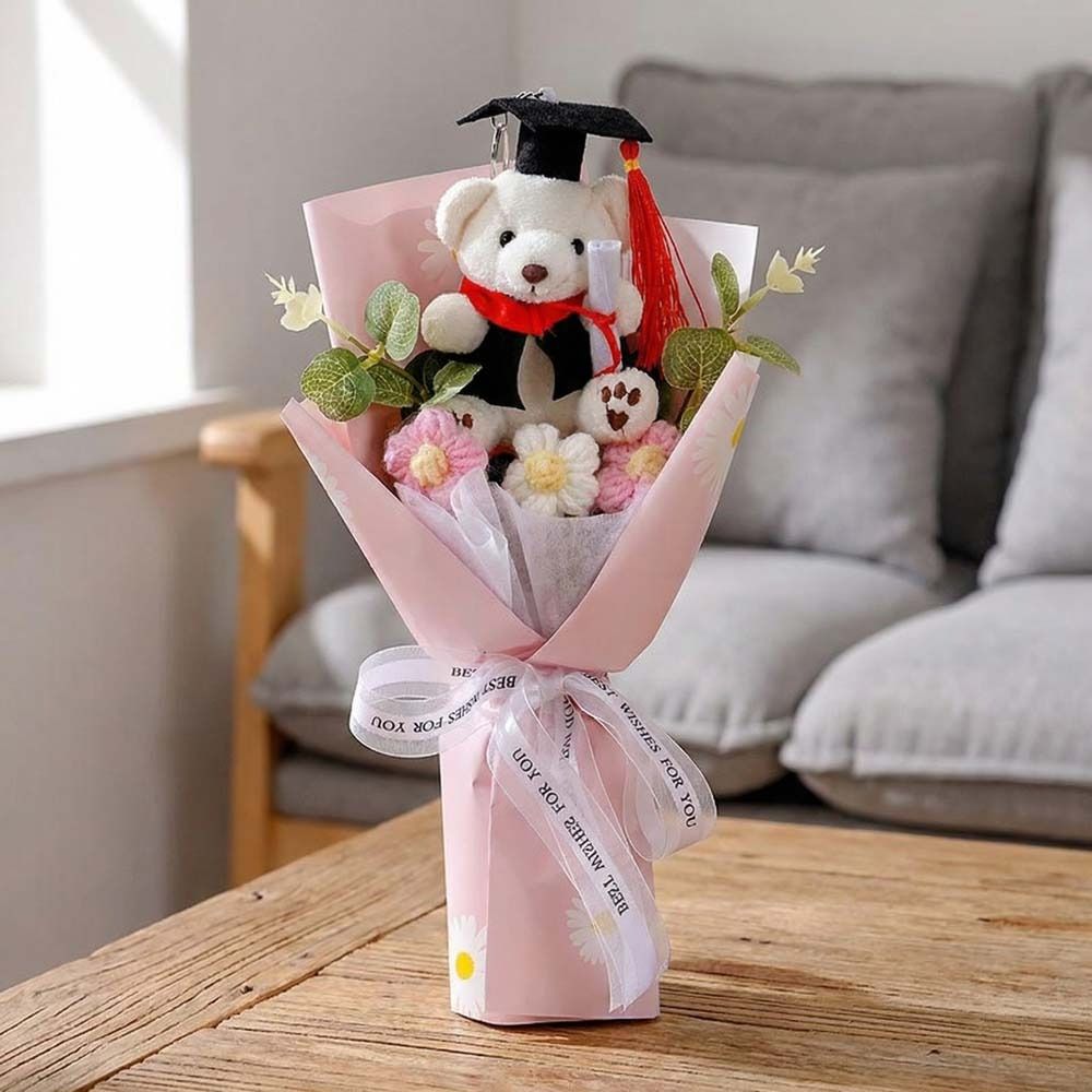 Cartoon Graduation Bear Plush Toy Stuffed Simulated Bear Doll Bouquet  Graduation Gifts