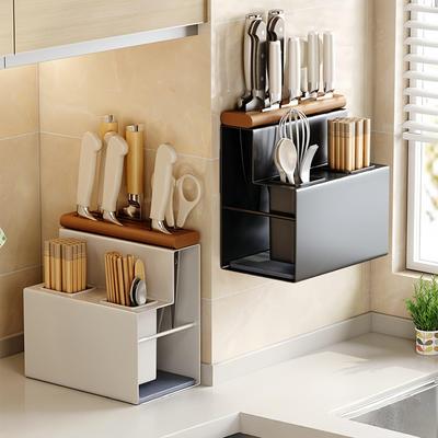Multifunctional Countertop & Wall-Mounted Knife and Chopstick Holder