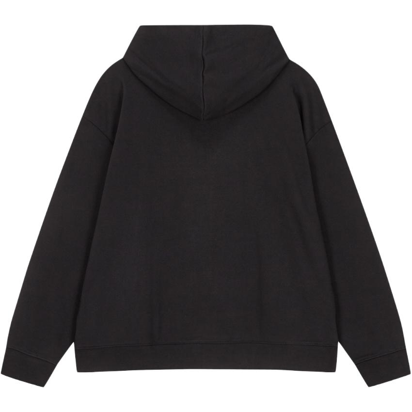 Calvin Klein Lettered Hooded Pullover Loose Long Sleeve Sweatshirt Men sweatshirt Black 40HM231-BEH