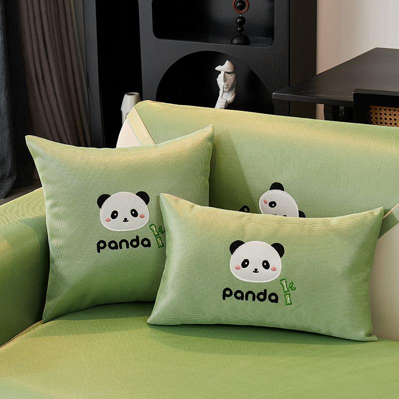 New Ice Silk Sofa Cushion, Summer Cartoon Sofa Mat, Fixed Non-Slip One-Piece Sofa Cushion