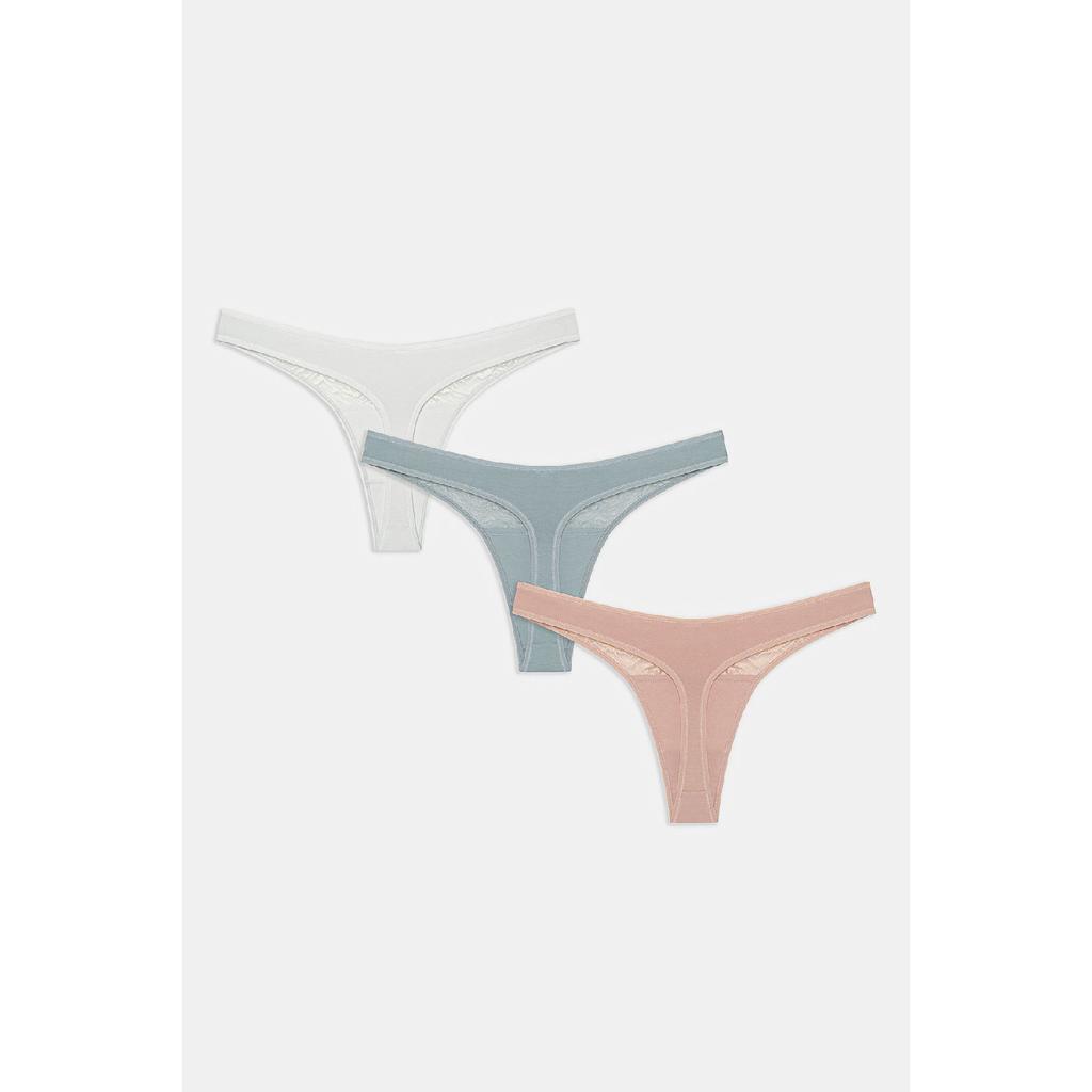 Chiloți tanga multicolori cu 3 piese Leaf Tones