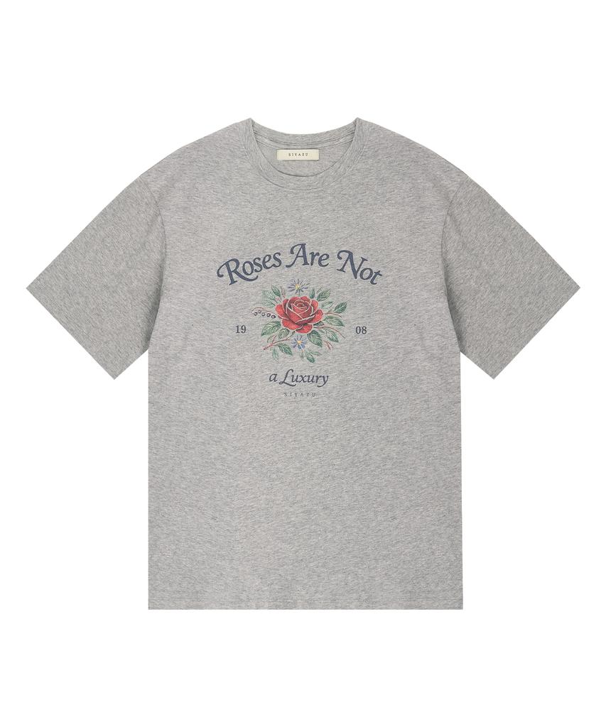 Siyajyu Sied26-1 Rose Short Sleeve T-Shirt_Melange Gray