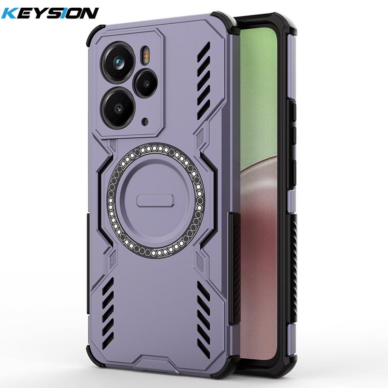 KEYSION Hollow Heat Dissipation Case for Realme 14 Pro+ 5G Magnetic Cooling Shockproof Phone Cover for OPPO Realme 14T 5G 14 5G