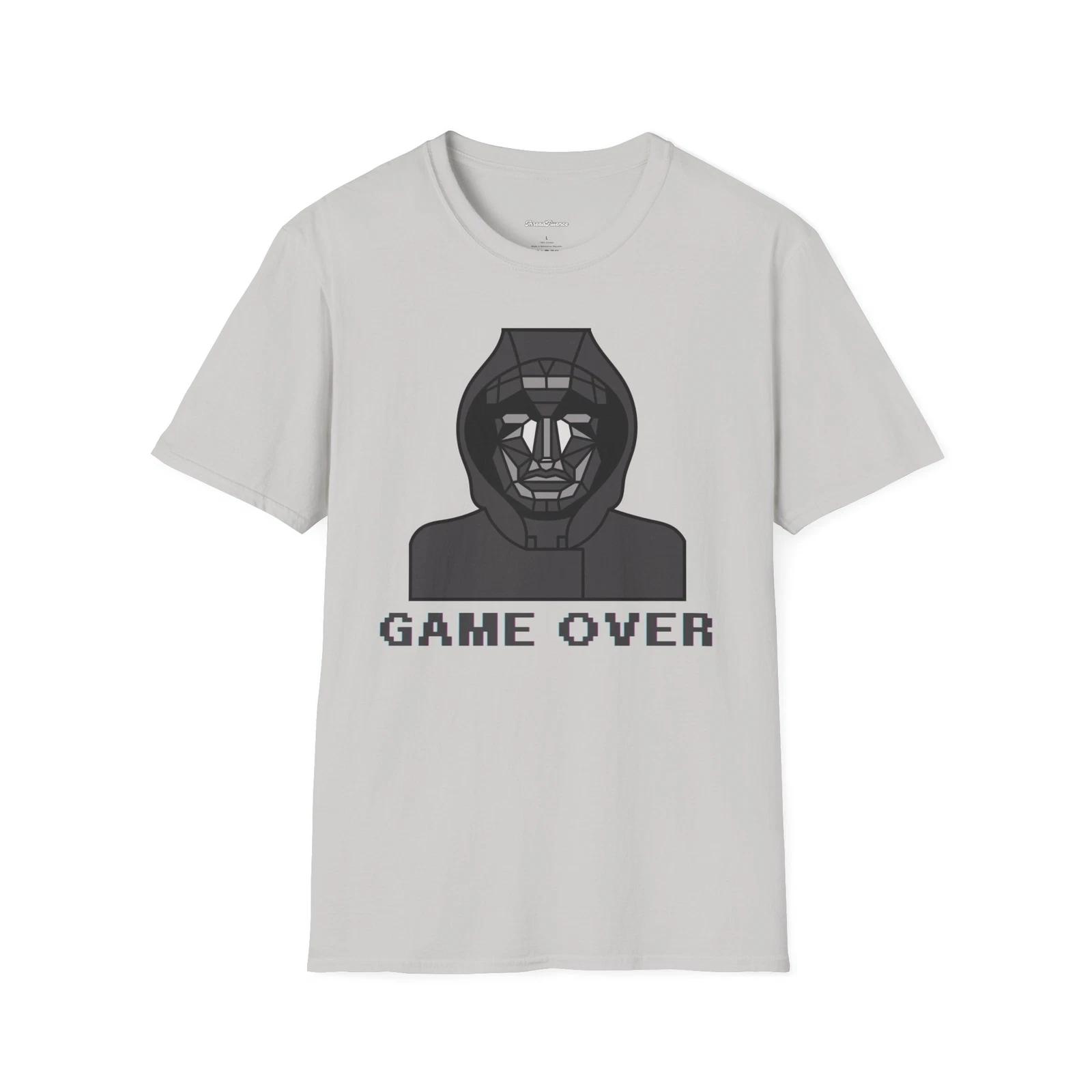 Game Over Front Man Unisex Softstyle T-Shirt, Korean Drama Tee, Graphic Print 4XL